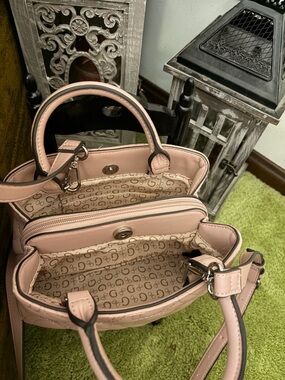 Guess Pink Top-Handle Satchel with Removable Strap